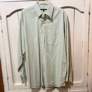Tommy Hilfiger Men's Light Green Striped Shirt
